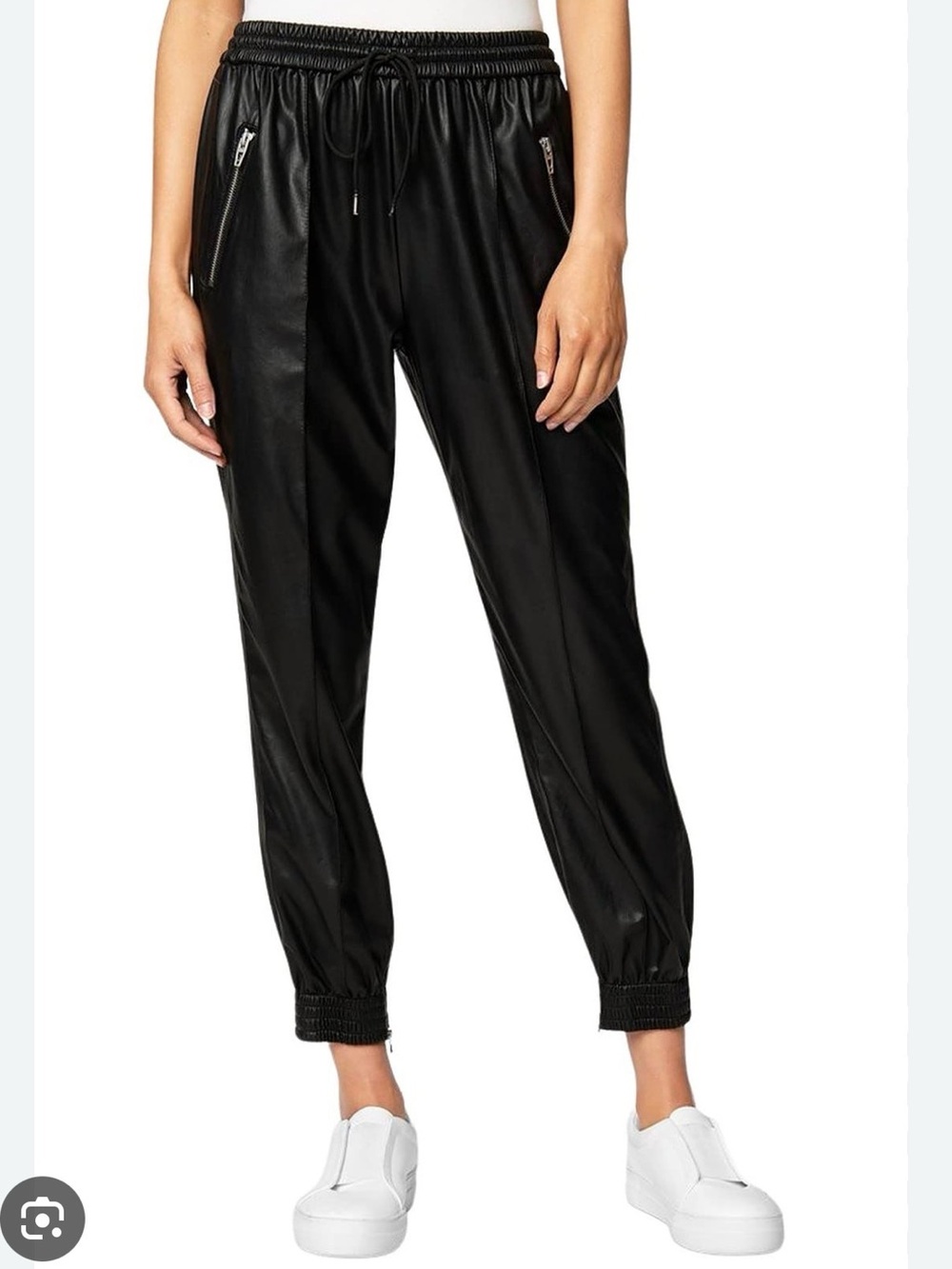 [BLANKNYC] "Running Wild" Black Vegan Leather Jogger Pants Size 27 NWT